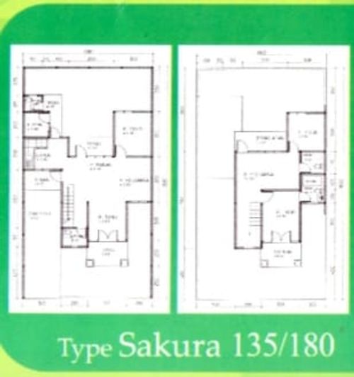 foto denah rumah tipe 135/180 perumahan Perum Green Park Regency