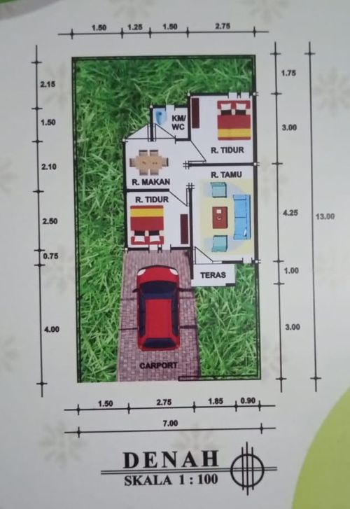 foto denah rumah tipe 36/91 perumahan RIZQAN RESIDENCE