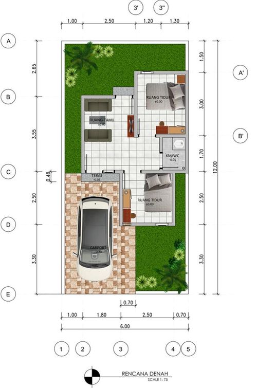 foto denah rumah tipe 27 perumahan GRAND PERMATA LOMBOK
