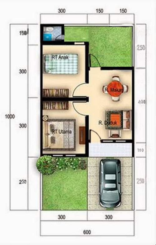 foto denah rumah tipe 30/66 perumahan Kenari Indah Makmur Cireunghas
