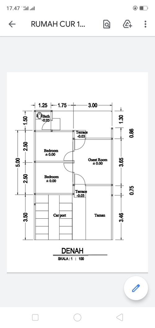 foto denah rumah tipe 27/60 perumahan PERUMAHAN CIKARANG UTAMA RESIDENCE II