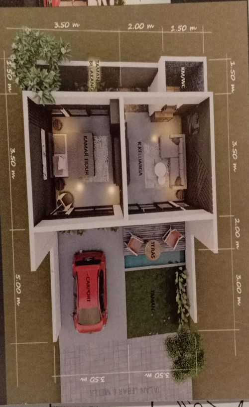 foto denah rumah tipe 30/70 perumahan VANDO LAND