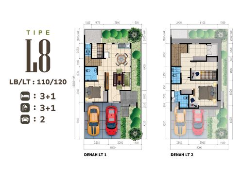 foto denah rumah tipe 110/120 perumahan Jakarta Garden City Mahakam
