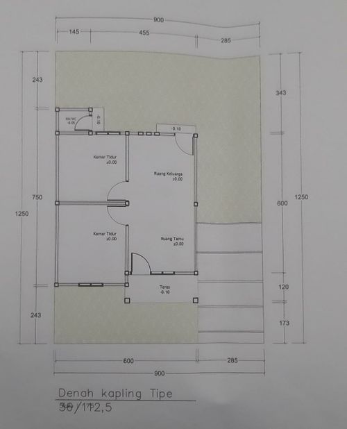 foto denah rumah tipe 36 perumahan GRP TINGGEDE.