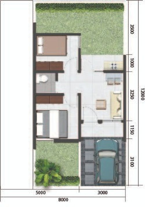 foto denah rumah tipe 36/96 perumahan PADMA SERPONG