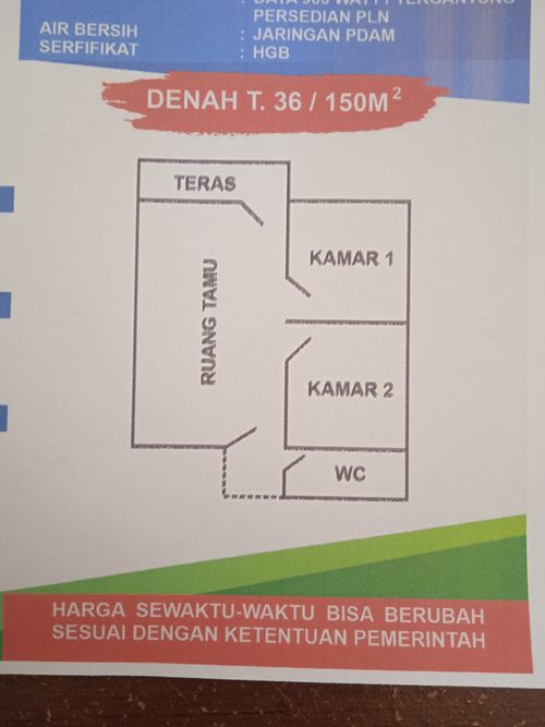 foto denah rumah tipe 36 perumahan ASYIFA PERDANA MANDIRI 7