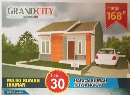 foto tampak rumah tipe 30/80 perumahan GRAND CITY TOLOTONGGA