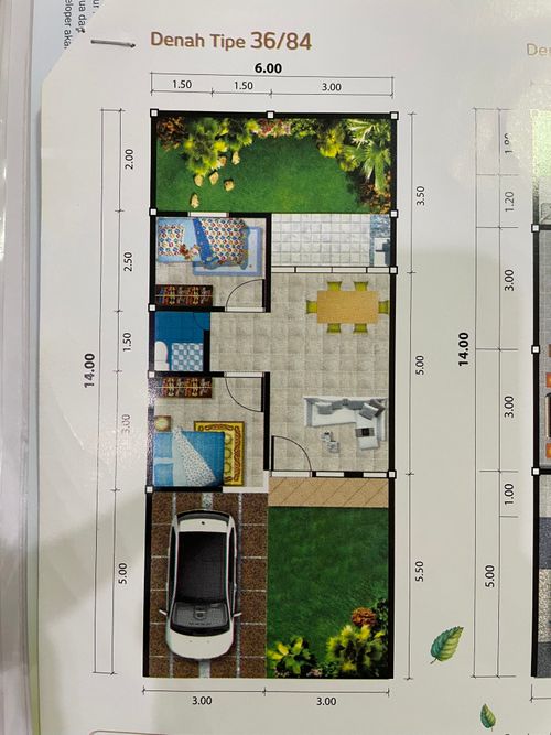 foto denah rumah tipe 36 perumahan Avani Terra Residence