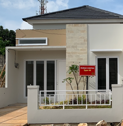 foto tampak rumah tipe 45 perumahan Avani Terra Residence