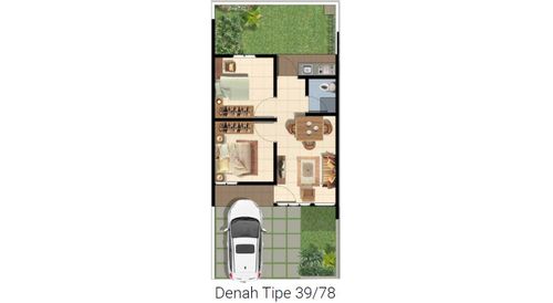 foto denah rumah tipe VALERIA 39/78 (DESEMBER) perumahan Cluster Sriwijaya - Darmawangsa Residence Bekasi