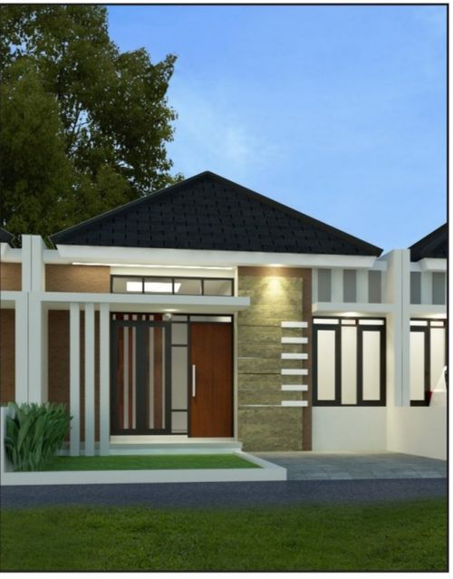 foto tampak rumah tipe ALBA 45 perumahan De Rose Garden