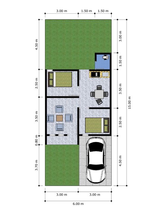 foto denah rumah tipe 36 perumahan Rafasya Land