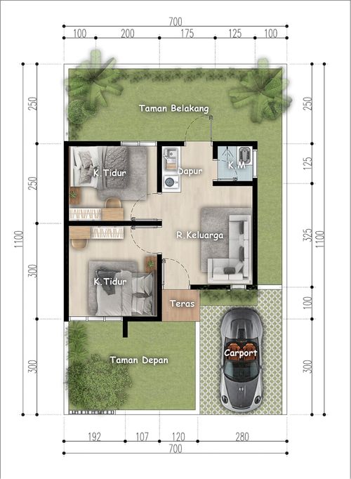 foto denah rumah tipe 30/75 perumahan AMARIS GREENHOUSE