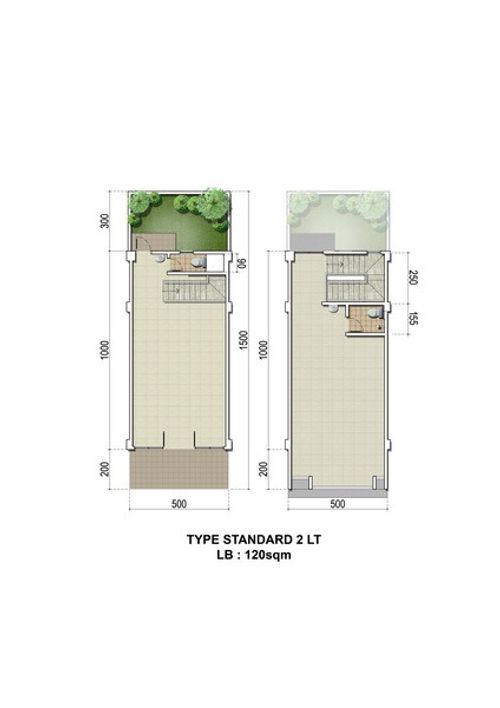 foto denah rumah tipe 75/120 perumahan CITRALAND CIREBON