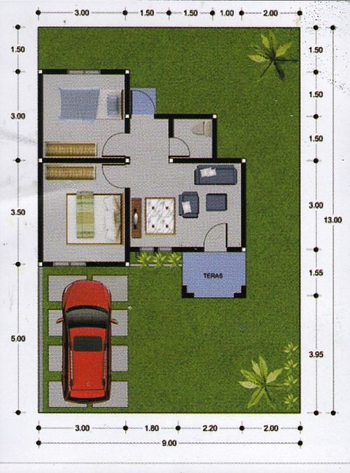 foto denah rumah tipe 36 perumahan AQILA RESIDENCE 2