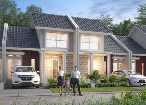 foto tampak rumah tipe T36 perumahan PERMATA KWANGSAN RESIDENCE