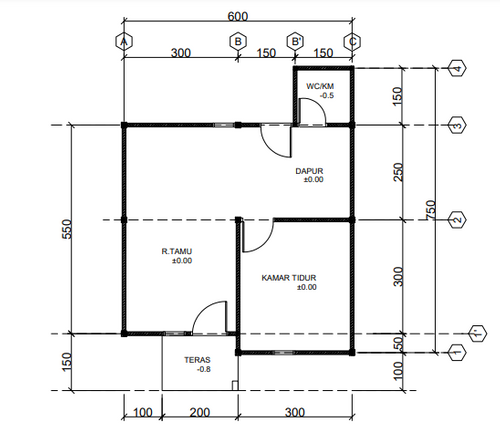 foto denah rumah tipe 36/159 perumahan Mulia Residence 2
