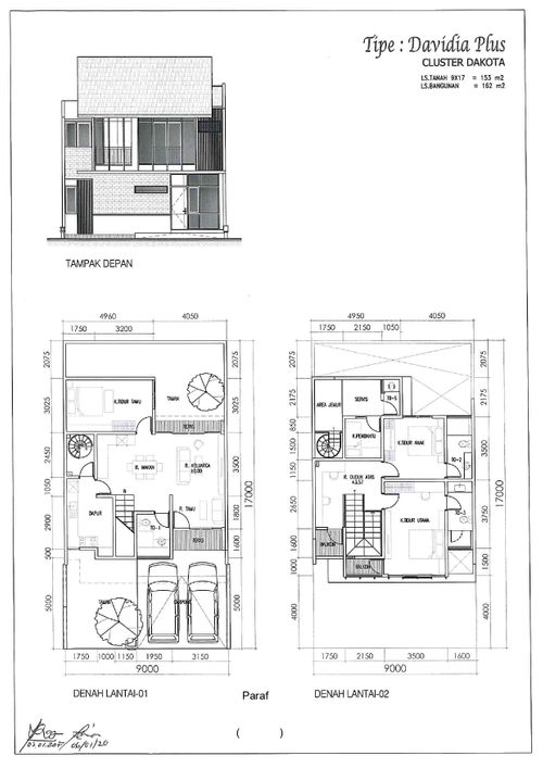 foto denah rumah tipe DAVIDIA+ perumahan CLUSTER DAKOTA, SUVARNA SUTERA