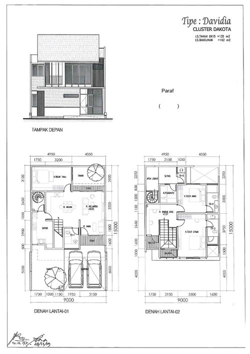 foto denah rumah tipe DAVIDIA perumahan CLUSTER DAKOTA, SUVARNA SUTERA