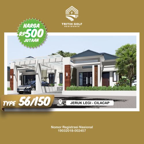 foto tampak rumah tipe 56/177 (470K) 2022 perumahan Tritih Golf Residence