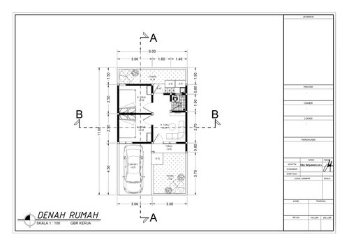 foto denah rumah tipe 30/66 perumahan Grand Handayani Residence II