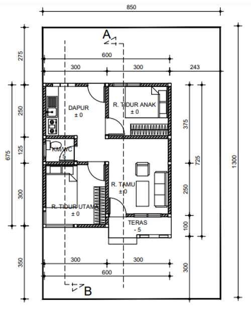 foto denah rumah tipe 36 perumahan KANDEH RESIDENCE