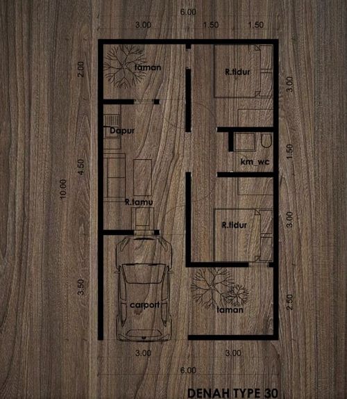 foto denah rumah tipe 30/60 perumahan PURI KENCANA LUMAJANG