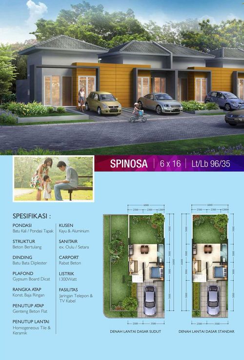 foto denah rumah tipe SPINOSA perumahan Perumahan CitraLake Sawangan, Depok, Jawa Barat