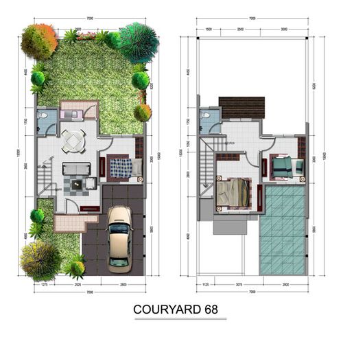 foto denah rumah tipe courtyard 68 perumahan Perumahan Galuh Mas