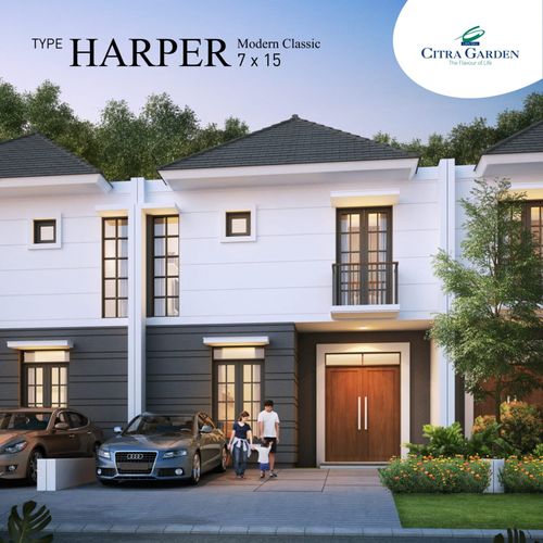 foto tampak rumah tipe HARPER perumahan CITRA GARDEN GOWA