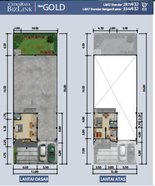 foto denah rumah tipe GOLD perumahan CITRA RAYA - CLUSTER BIZLINK R & O
