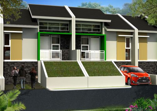 foto tampak rumah tipe 36/72 perumahan Buana Flamingo Hill Regency