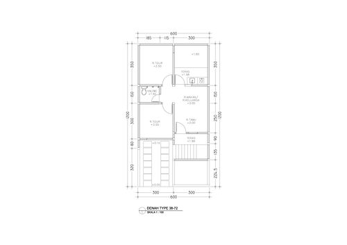 foto denah rumah tipe 36/72 perumahan Buana Flamingo Hill Regency