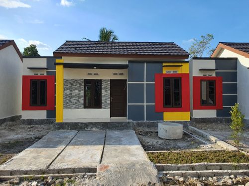 foto tampak rumah tipe Alfa Platinum perumahan PESONA ALFA SINERGIA TAHAP KE-2