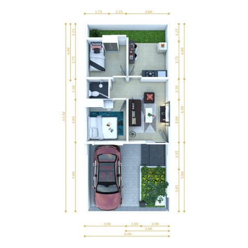 foto denah rumah tipe H06 perumahan Bale Agung Kaligelang 2