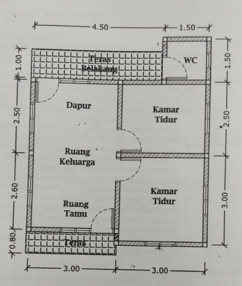 foto denah rumah tipe 36 subsidi perumahan KATIMPUN BERKAH MANDIRI II