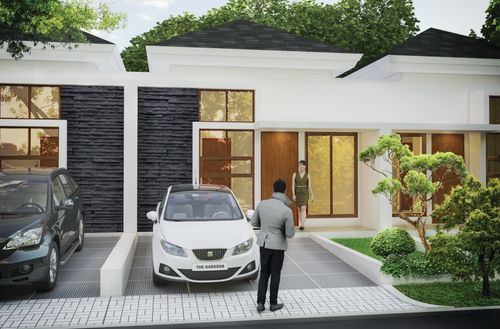 foto tampak rumah tipe 45 perumahan THE GARDENS CIREBON BLOK E