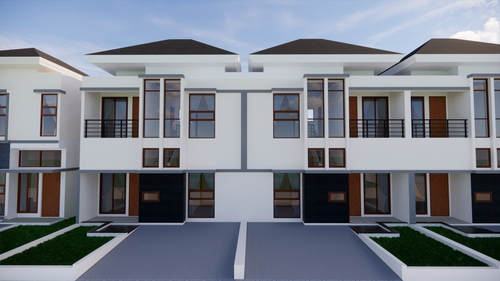 foto tampak rumah tipe 92 perumahan THE GARDENS CIREBON BLOK E