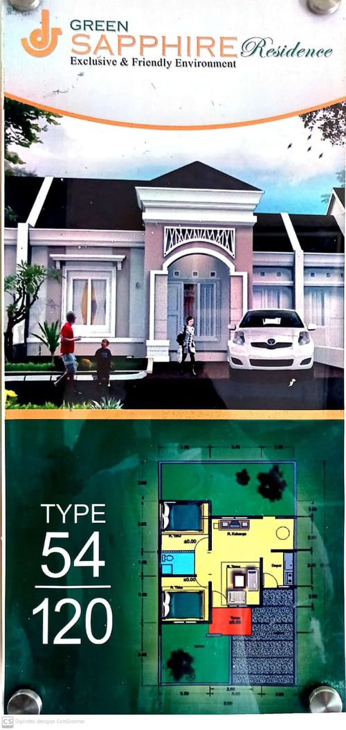 foto tampak rumah tipe zamrud 54 perumahan SAPPHIRE RESIDENCE TAHAP 1