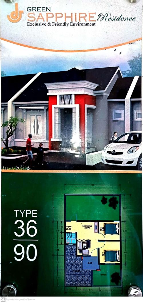 foto tampak rumah tipe ZAMRUD 36 perumahan SAPPHIRE RESIDENCE TAHAP 1