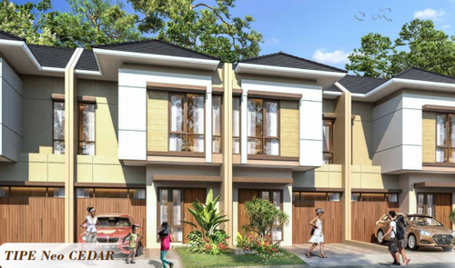foto tampak rumah tipe CEDAR 1 STANDAR perumahan CITRA ECOPOLIS RAYA - CLUSTER THE TREES/PINE TREES