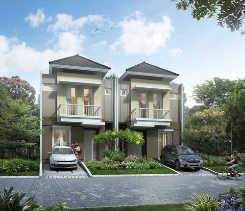 foto tampak rumah tipe Andesit Iregular 3 perumahan SYNTHESIS HOMES