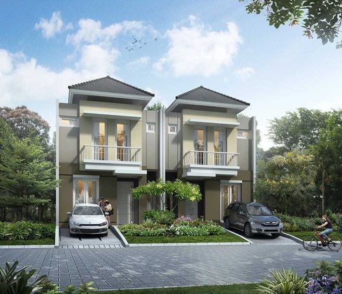 foto tampak rumah tipe Andesit Standard 4 perumahan SYNTHESIS HOMES