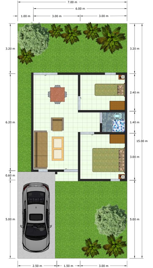 foto denah rumah tipe 40/219 perumahan PURI KELAPA GADING