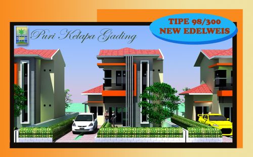 foto tampak rumah tipe 98/375 perumahan PURI KELAPA GADING
