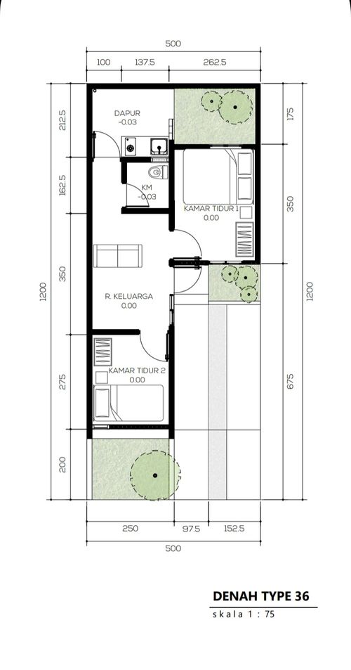 foto denah rumah tipe 36 perumahan REKA VILLAGE