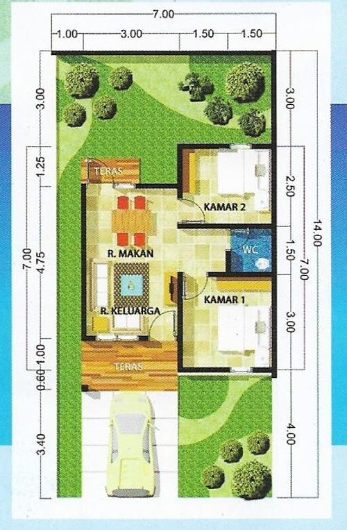 foto denah rumah tipe 36 RSH perumahan GRIYA PANGERAN