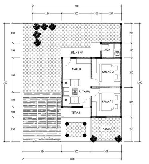 foto denah rumah tipe 36/120 perumahan RA. KARTINI RESIDENCE