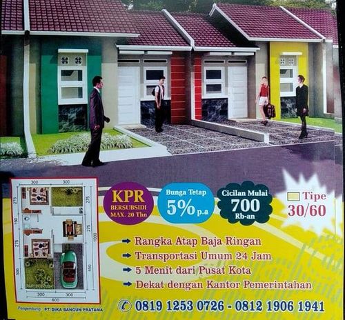 foto tampak rumah tipe 30/60 perumahan Graha Marina 2