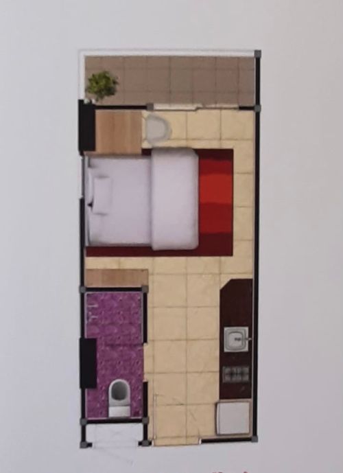 foto denah rumah tipe 1 BR perumahan APARTEMEN PARADISE MANSION